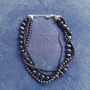 black onyx vintage necklace
